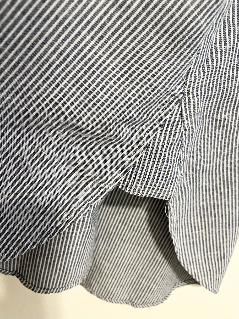 Mlle Gabrielle Striped Sleeveless Button Down Dress. Pockets, Curved Hem. XL - Picture 6 of 8